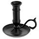 Black metal candle holder with plate and handle for 0.8-1 in candles s1