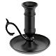 Black iron candle holder, saucer and handle for 2-2.5 cm candles s2