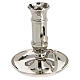 Candle holder with plate and handle, silver-plated brass, for 0.8-1 in candles s2