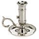 Candle holder with plate and handle, silver-plated brass, for 0.8-1 in candles s3