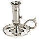 Candle holder, saucer and candle handle 2-2.5 cm in silver-plated brass s1