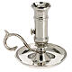 Candle holder, saucer and candle handle 2-2.5 cm in silver-plated brass s3