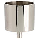 Candle socket for 2.8 in candles, modern style, silver-plated brass s1
