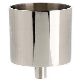 Modern style candle holder in silvered brass, diameter 8 cm