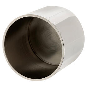 Modern candle socket, 3.5 in diameter, silver-plated brass