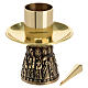 Altar candlestick of gold plated brass for 1.5 in candles s1