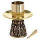 Altar candlestick of gold plated brass for 1.5 in candles s2
