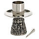 Silver-plated brass altar candlestick for candle 4 cm s2