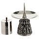 Silver-plated brass altar candlestick for candle 4 cm s3