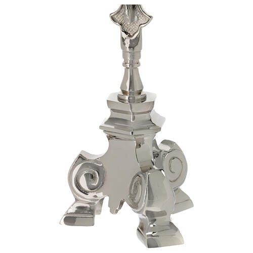 Silver-plated brass table crucifix h 35 cm tripod base 6
