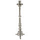 Silver-plated brass candlestick with floral pattern, h 24 in s1