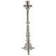 Silver-plated brass candlestick with floral decoration h 60 cm s1