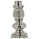 Candlestick with leaves decoration in silvered brass 85 cm h s3