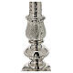 Silver-plated brass candlestick, h 43 in, floral pattern s3