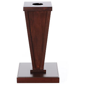Paschal candle holder in wood, 22x13x13 in, diameter 3 in