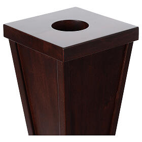 Paschal candle holder in wood, 22x13x13 in, diameter 3 in