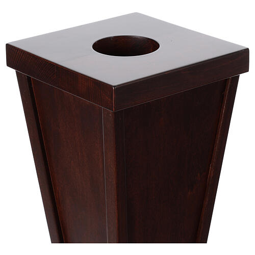 Paschal candle holder in wood, 22x13x13 in, diameter 3 in 2