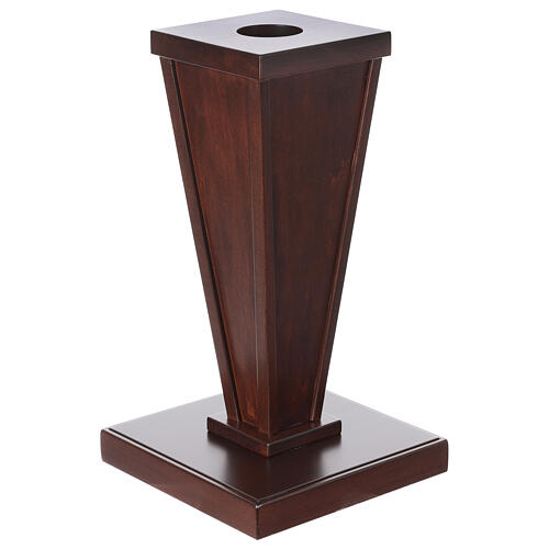 Paschal candle holder in wood, 22x13x13 in, diameter 3 in 4