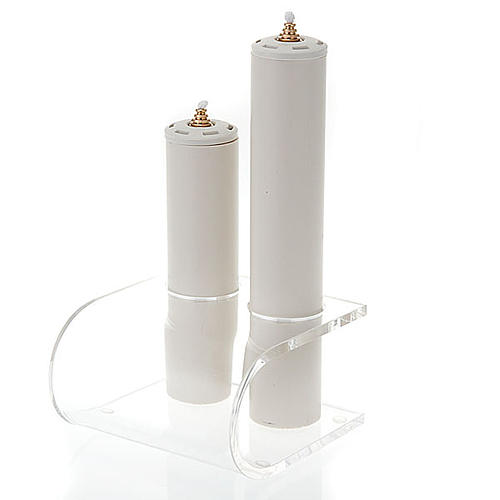 Candle holder in plexiglas with 2 candles 1