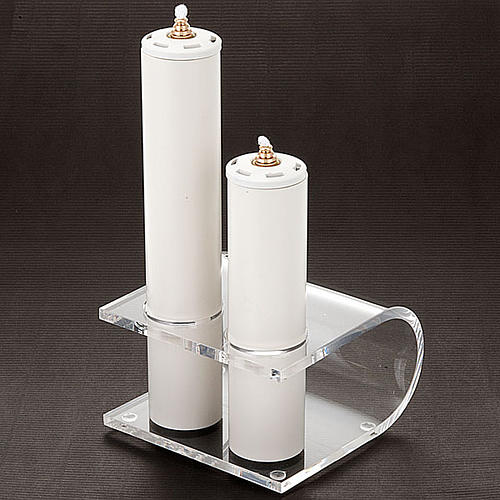 Candle holder in plexiglas with 2 candles 3