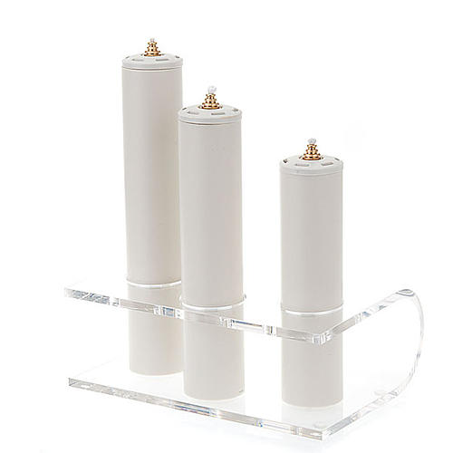 Kerzenhalter aus transparenten  Plexiglass 3 Sitze 1