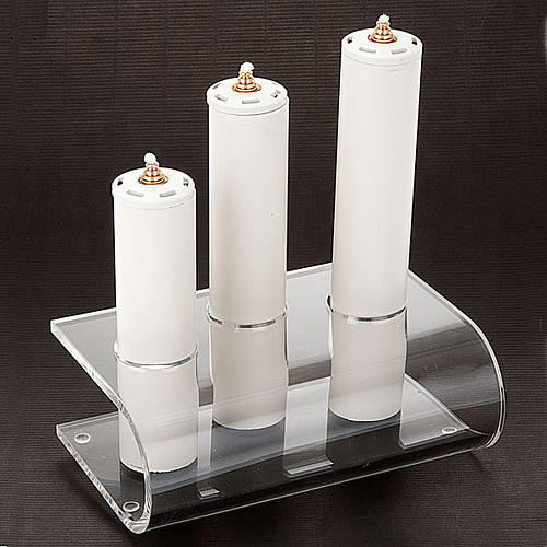 Kerzenhalter aus transparenten  Plexiglass 3 Sitze 4