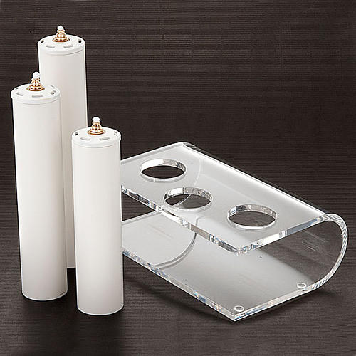 Candle holder in plexiglass with 3 candles 3