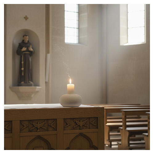 Candeliere argilla refrattaria bronzo mod. Ellisse 9 cm 2