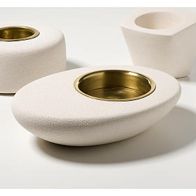 Candelieri ceramica, vetro, plexiglass: Candeliere argilla ovale irregolare 9 cm Candelieri ceramica, vetro, plexiglass: Candeliere argilla ovale irregolare 9 cm