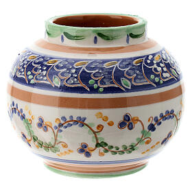 Porta-vela cerâmica decorada Deruta 5,5 cm