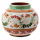 Rounded candle holder with pink flowers, Deruta decorated ceramic, 5.5 cm s1