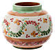 Rounded candle holder with pink flowers, Deruta decorated ceramic, 5.5 cm s2