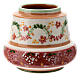 Porta-vela cerâmica Deruta flores cor-de-rosa para vela de diâmetro 5,5 cm s1