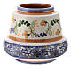 Bougeoir céramique décorée Deruta motif floral bleu 5,5 cm s1
