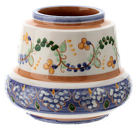 Hand-decorated Deruta ceramic candle holder D 5.5 cm