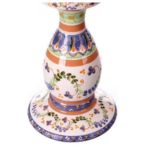Castiçal cerâmica Deruta decoração azul para vela de diâmetro 2 cm 3
