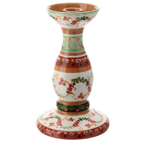 Castiçal cerâmica Deruta decoração cor-de-rosa para vela de diâmetro 2 cm 1