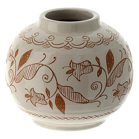 Round terracotta candleholder, Deruta, for container of 1.7 in