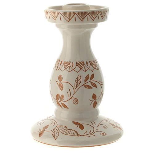 Deruta terracotta floral decoration candlestick holder d.2 cm 2