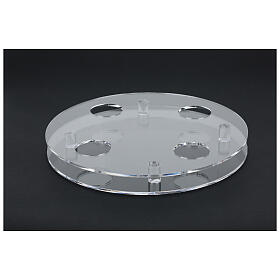 Stojak na świeczniki z plexi, okrągły, Adwent, 4 gniazda, 35cm