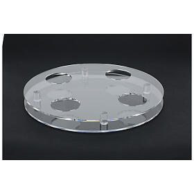 Bougeoir de l'Avent en plexiglas circulaire 4 inserts 40 cm