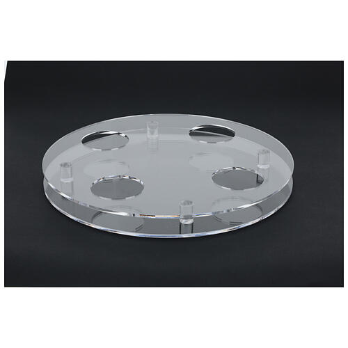 Podstawka na cztery świeczki adwentowe z plexiglasu, okrągła, 40 cm 2