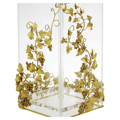 Lampada mensa 45x15 cm decoro uva foglie plexiglass bagno oro 18Kt Pical Arte 3
