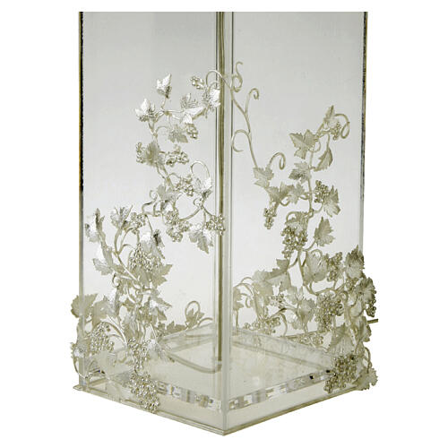 Lampada decoro uva e foglie argentati 925 plexiglass Pical Arte 45x15 cm 3