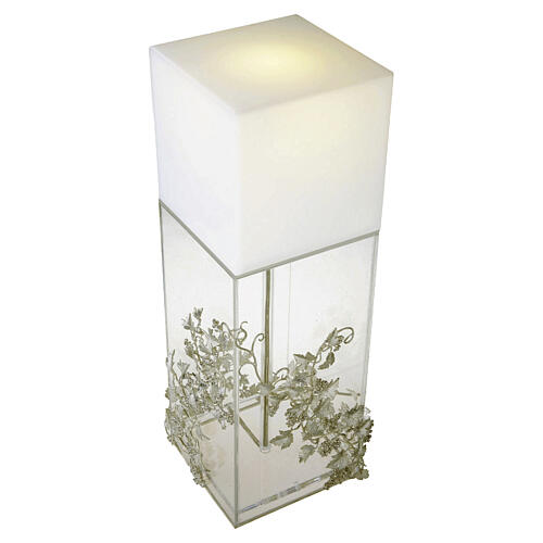 Lampada decoro uva e foglie argentati 925 plexiglass Pical Arte 45x15 cm 4