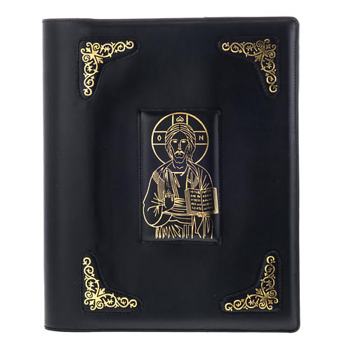 Cover for Roman missal in black leather with golden printing 1