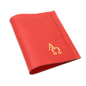 Leather Lectionary slipcase with alpha and omega