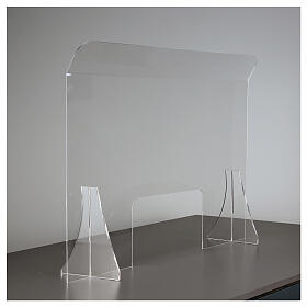 Countertop Sneeze Guard Plexiglass, 80x100 cm window 30x50 cm s4