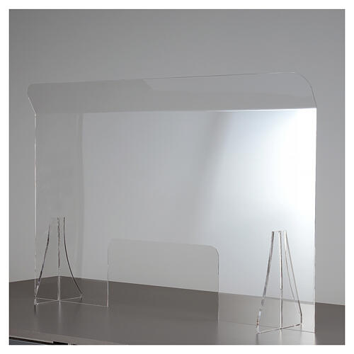 Countertop Sneeze Guard Plexiglass, 80x100 cm window 30x50 cm 1