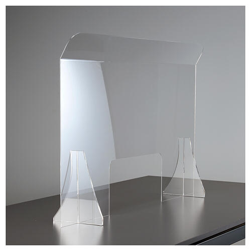 Countertop Sneeze Guard Plexiglass, 80x100 cm window 30x50 cm 2